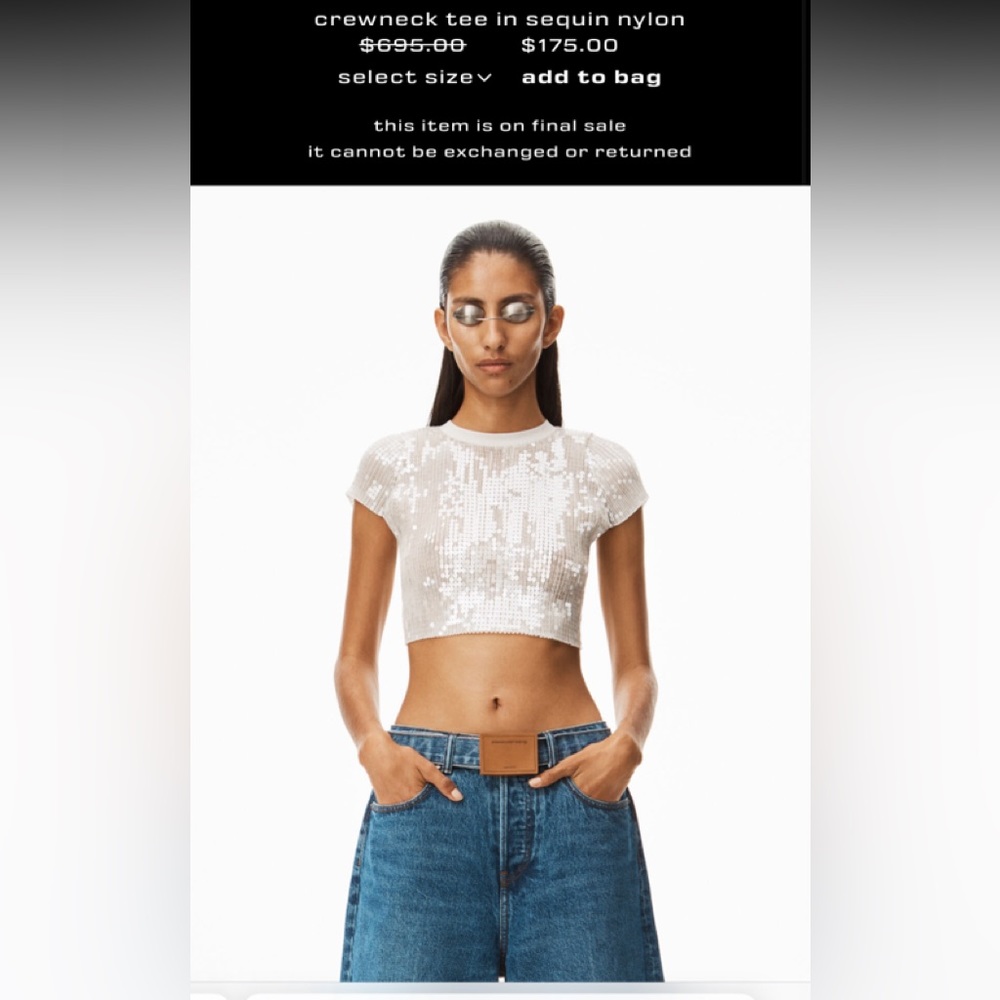 Alexander Wang crewneck tee in sequin nylon